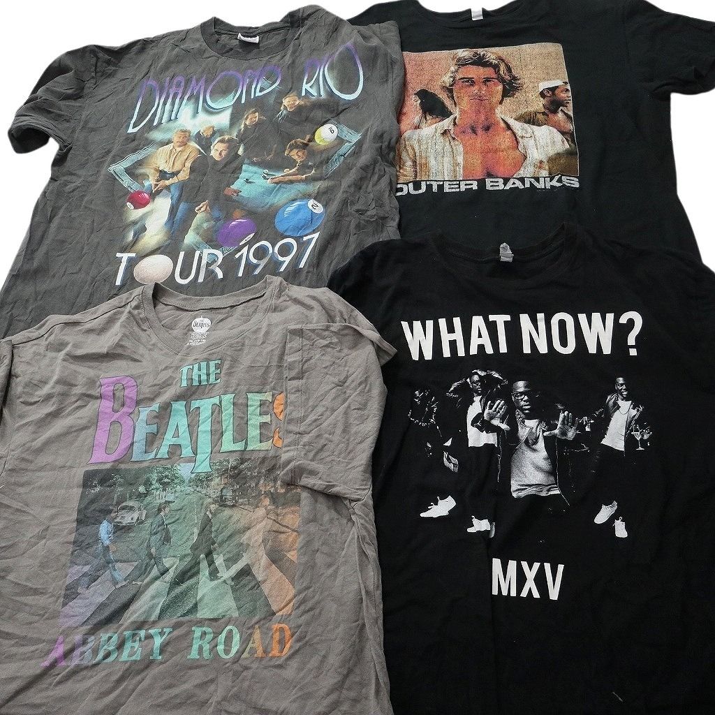 古着卸 まとめ売り 音楽・バンド Tシャツ 16枚セット ( メンズ XL ) ローリングストーンズ ニルヴァーナ ビートルズ 中古 古着 NE9297