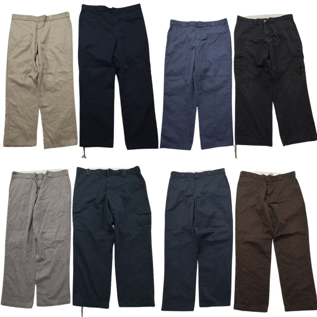 古着卸 まとめ売り ディッキーズ パンツMIX 8枚セット ( メンズ 40 ) 874 ワーク カーゴ ブラック ネイビー 中古 古着 NE9317