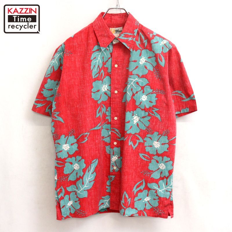 80s vintage Reyn Spooner 総柄 コットン アロハシャツ メンズ 表記Mサイズ