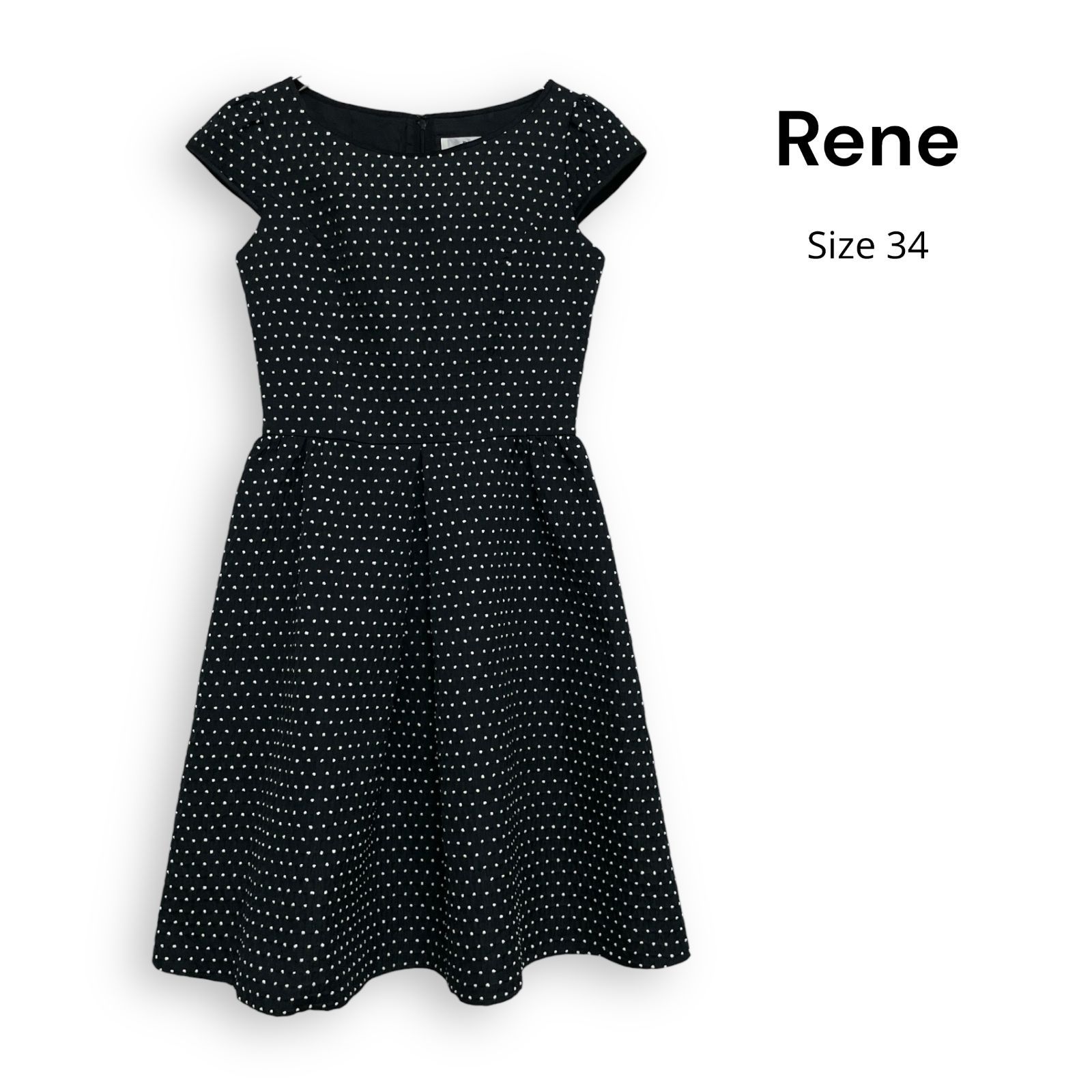 Rene ルネ ドット フレア ワンピース Size34