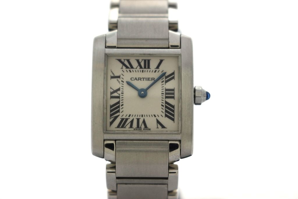 Cartier カルティエ タンクフランセーズSM W51008Q3 腕時計 ステンレススチール アイボリー レディース クオーツ 2148103866456 【200】【中古】