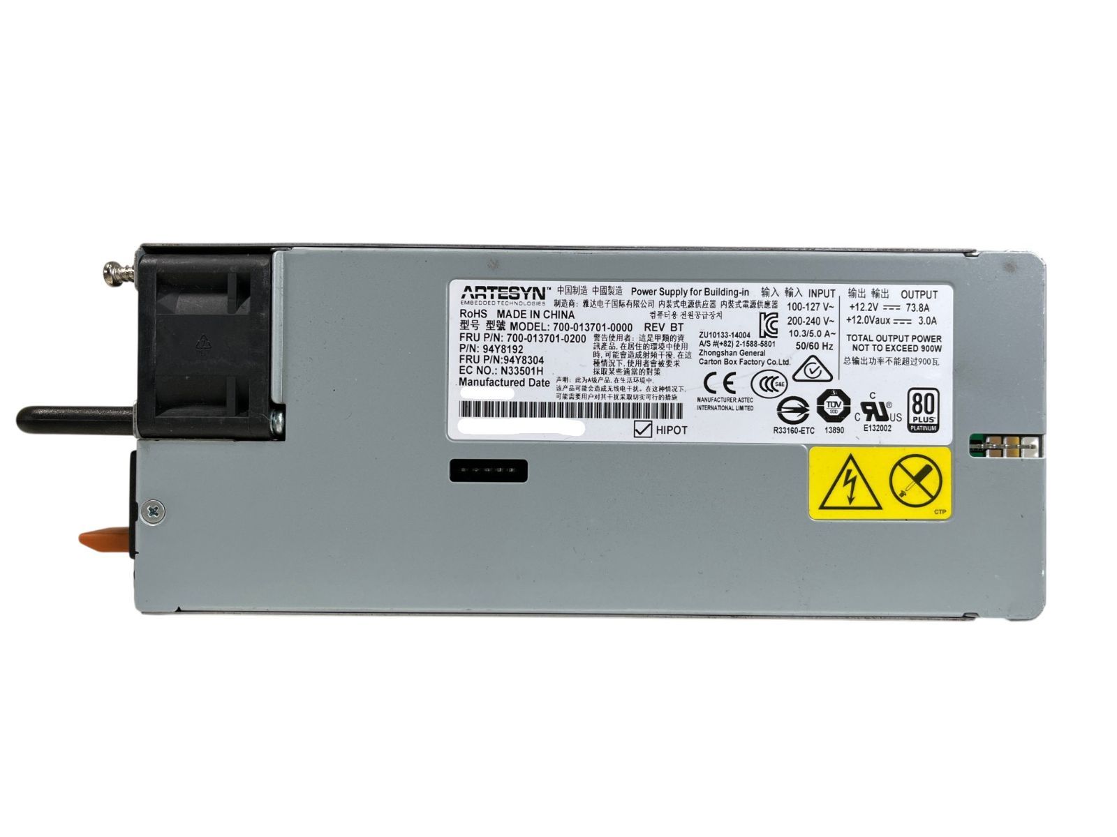 ★【通電確認済/4台セット】ARTESYN 700-013701-000 900W Switching Power Supply 電源ユニット 中古 現状品 返品不可