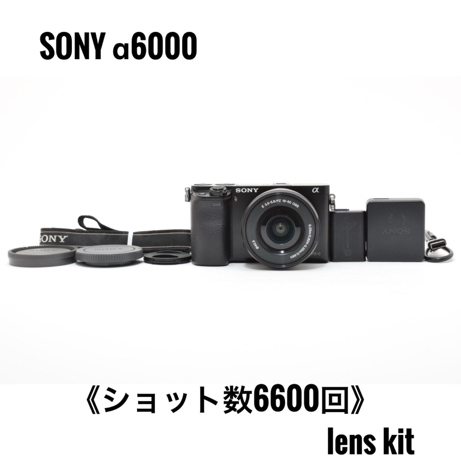 ソニー SONY α6000 パワーズームレンズキット シルバー ショット数6600回