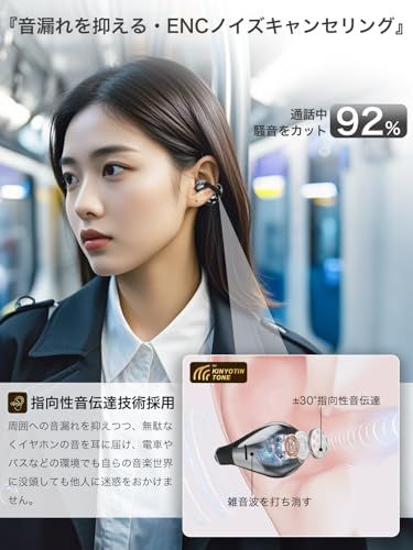 【新品】【音質至上主義・アクセ感覚のイヤーカフ型】 Earaku (イアラク) SoundClip ワイヤレスイヤホン オープンイヤー イヤホン イヤーカフ型 超軽量 耳を塞がない 耳挟み式 音漏れ無し 骨伝導の革新 DSP機能 Malleu 0d1c49a3