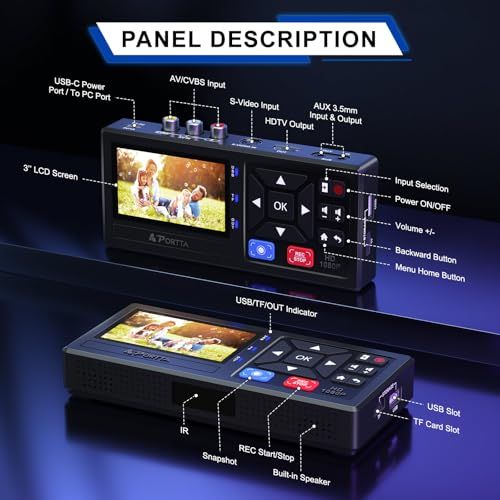 【新品】Portta ビデオキャプチャー VHSデータ化 ビデオ ビデオデジタル機 デジタル保存 ビデオテープ テープダビング モ ミニエディション - ビデオレコーダー VHS テープ AV RCA Hi8 ビデオカメラ DVD ゲームシス dad76991