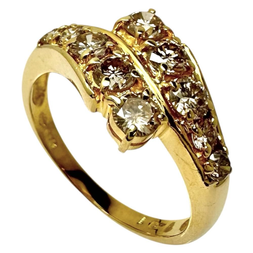 13号 ダイヤモンド 計1.01ct リング・指輪 K18ゴールド 18金 3.7g レディース 【中古】【真子質店】【NN】