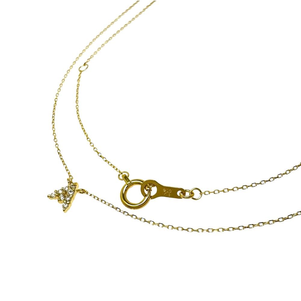 【ete/エテ】Aモチーフ ダイヤモンド 計0.04ct ネックレス K18ゴールド 18金 0.8g 39.5cm ゴールド レディース 【中古】【真子質店】【NN】