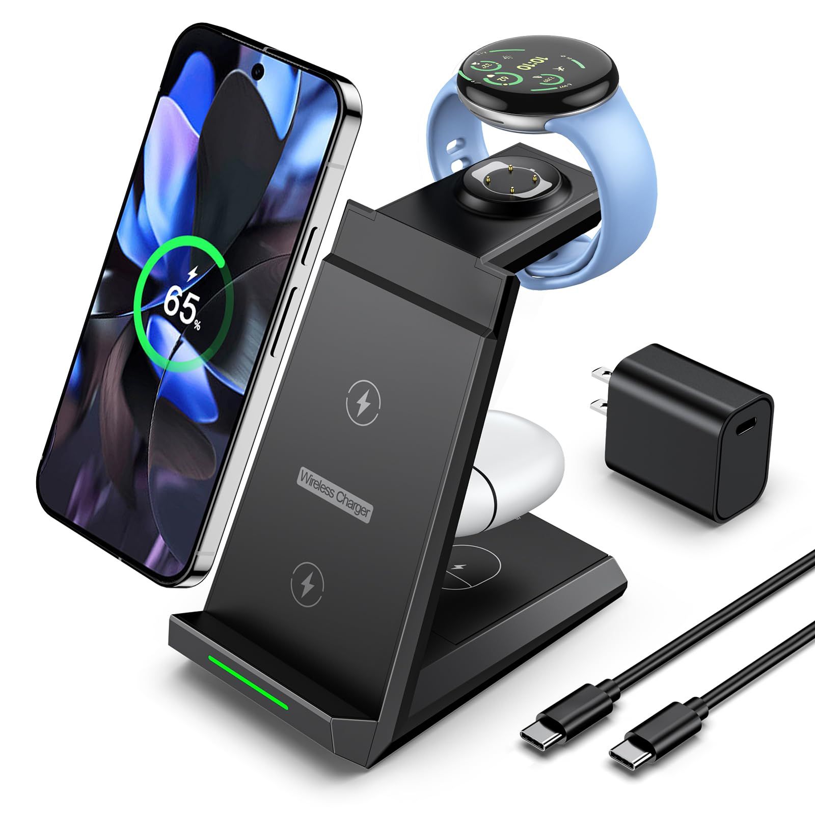 NANAMI 3in1 ワイヤレス充電器 Google Pixel専用 15W 高速充電 Pixel