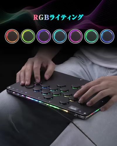 Haute42 レバーレスコントローラー レバーレスアケコン T16 PRO ブラック 静音 無遅延 押し心地ばつぐん EVO 大会対応 スリム 天板広め 膝置き可 格闘ゲーム向け PC Switch2 Switch PS4 PS3 Stea bb2da806