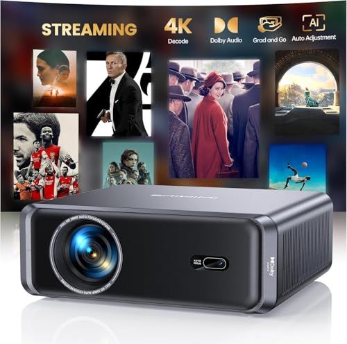 プロジェクター 4k【Netflix&20WDoIby対応】1000ASNI高輝度【自動フォーカス＆自動台形補正&自動画面適応&自動障害物回避】家庭用プロジェクター 内蔵 Netflix/YouTube/PrimeVideo WiFi6 双方 02a11d17
