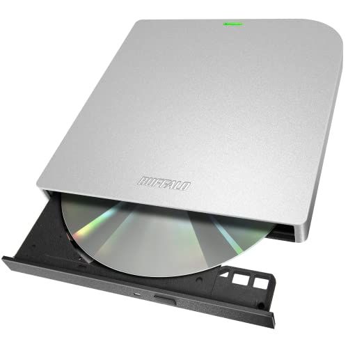 バッファロー USB3.2(Gen1)/3.0 外付け Mac 対応 DVD/CDドライブ バスパワー(給電ケーブル付き) 薄型ポータブル 国内メーカー シルバー DVSM-PMV8U3-SV/Np 9d308817