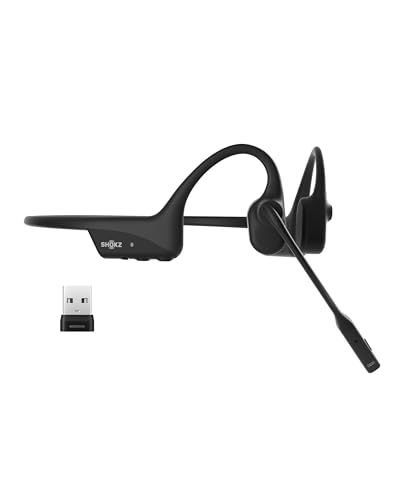 Shokz OpenComm2 UC 2025 Upgrade ビジネスイヤホン USB-Aアダプター付き 骨伝導 ワイヤレス bluetooth5.1 オープンイヤーヘッドホン 耳を塞がない 自動ペアリングヘッドフォン マイク付き 技適認証 64aca699