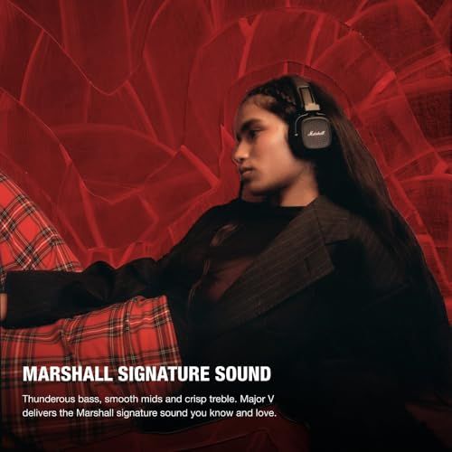 Marshall ワイヤレスオンイヤーヘッドホン Major V ブラック Bluetooth / 連続再生100時間 / Qi充電対応/通話対応 【国内正規品】p 07a578ab Marshall ワイヤレスオンイヤーヘッドホン Major V ブラック Bluetooth / 連続再生100時間 / Qi充電対応/通話対応 【国内正規品】p 07a578ab