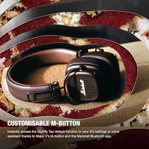 Marshall ワイヤレスオンイヤーヘッドホン Major V ブラウン Bluetooth / 連続再生100時間 / Qi充電対応/通話対応 【国内正規品】p 8c2f0ac4