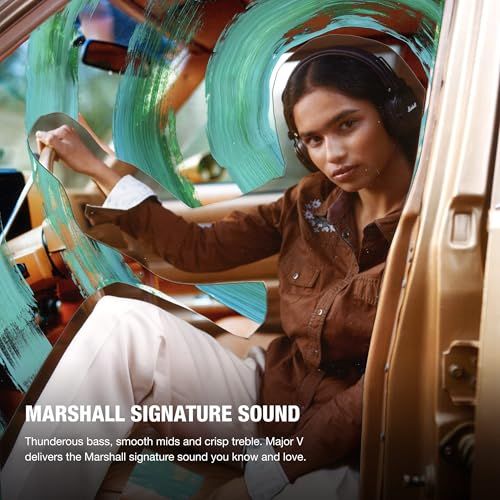 Marshall ワイヤレスオンイヤーヘッドホン Major V ブラウン Bluetooth / 連続再生100時間 / Qi充電対応/通話対応 【国内正規品】p 8c2f0ac4