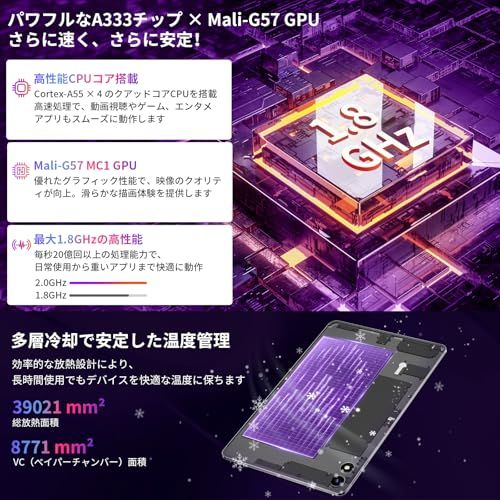 【2026新登場 Android 16 タブレット 10インチ 】RebotAI タブレット Android 16GB+64GB（1TB拡張対応）Wi-Fi 6 BT5.2 1280*800解像度IPS 超薄型&軽量 省電力設計 Widevi 6b82c762