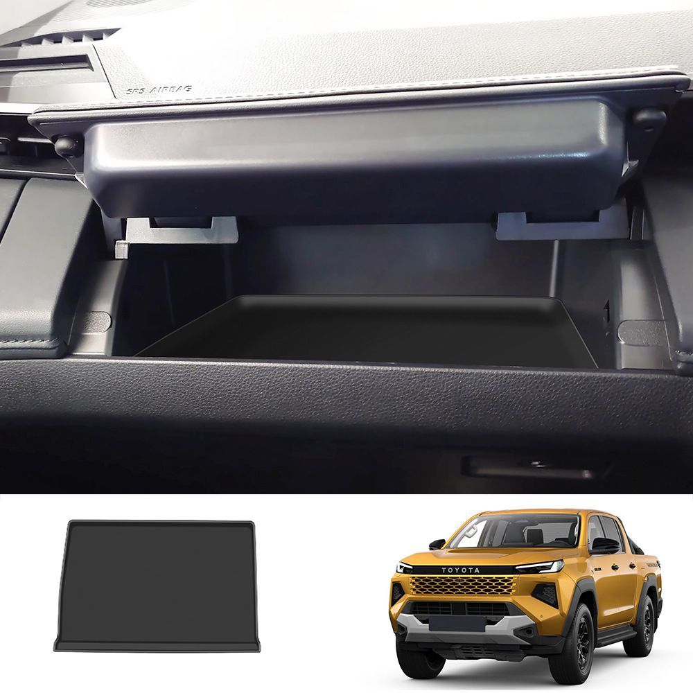 【送料無料】トヨタ ハイラックス(HILUX) 26款専用 シリコン製グローブボックストレイ(1P) マットブラック 傷防止・防水・滑り止め 収納整理 置くだけ簡単 ドレスアップ効果抜群