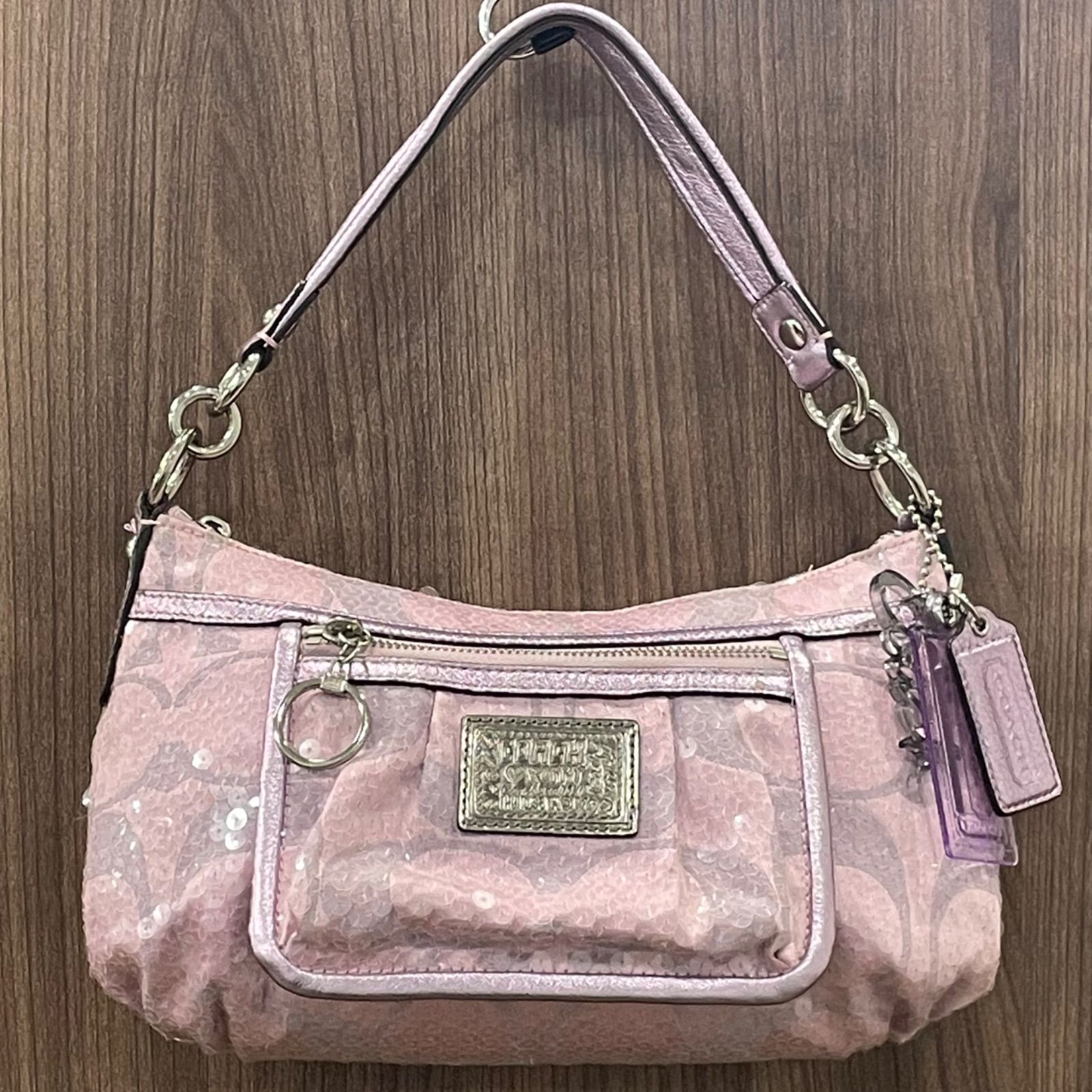 (r)COACH コーチ ハンドバッグ ポピーシグネチャーグルーヴィースパンコールショルダーバッグ /3404