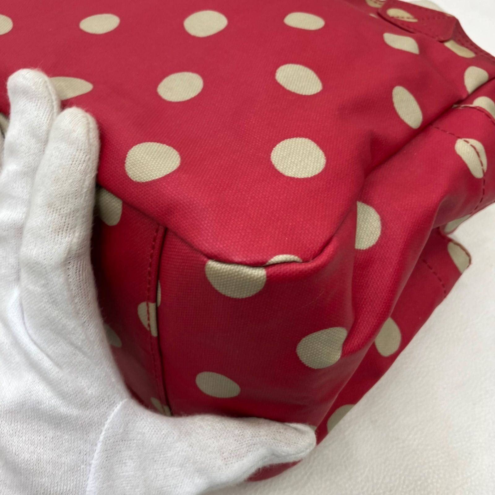 2845 CathKidston キャスキッドソン ハンドバッグ 手提げ 水玉 ドット