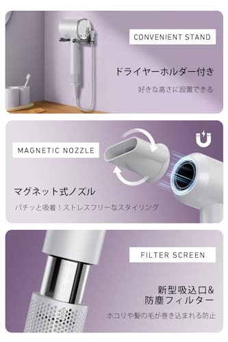ドライヤー 大風量 【サロン級美髪ケア・AI温度センサー搭載】 高濃度マイナスイオン ヘアドライヤー 速乾 1400W 高速風40m/s 温度&風速表示 温冷風ワンタッチ切替 4段階風温調節&3段階風量 過熱保護 スマートメモリー搭載 サロン c2f18e11