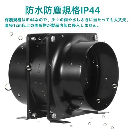 【最新型】ダクトファン OOPPEN 軸流ファン 風量333?/h ダクト用換気扇 150mm 中間取付 ブラック HA1751B1HL [メーカー１年保証] (φ150mm)e 2551a3ac