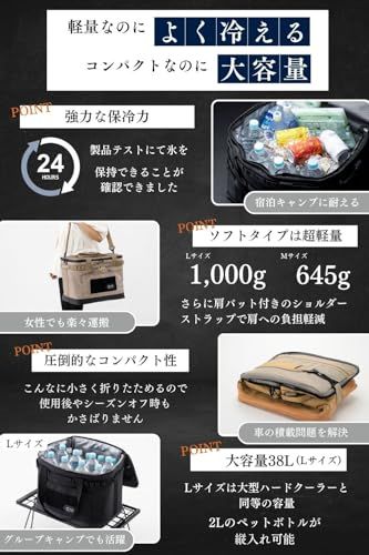 【日本ブランド・累計販売数48万個】ChillCamping (チルキャンピング) クーラーボックス ソフトクーラー 保冷バック クーラーバック アウトドア キャンプe 2e0a5dd5