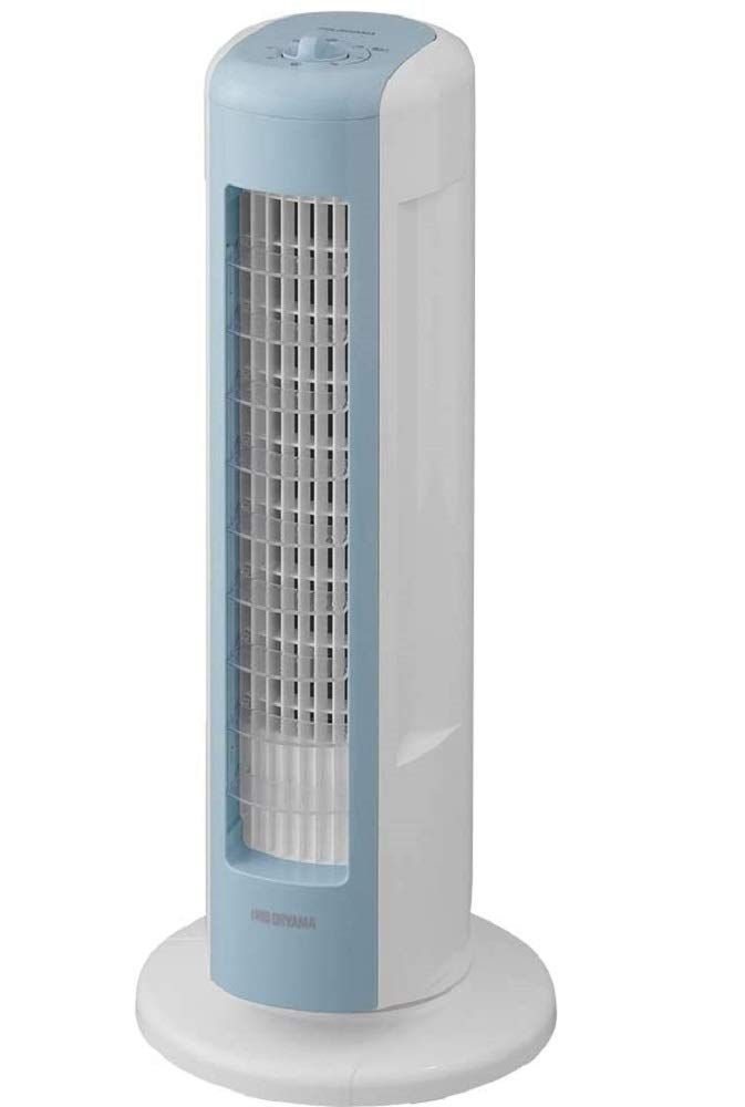 【節電対策】 アイリスオーヤマ 扇風機 タワーファン スリム 左右自動首振り パワフル送風 風量3段階 上下ルーバー mini メカ式 ブルー TWF-M6T-LAe 7638b5f6
