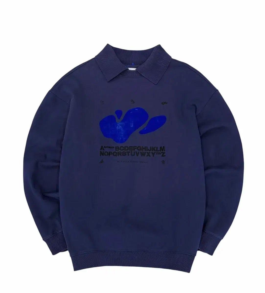 ADER ERROR × ZARA オーバーサイズ ポロシャツ (スウェット) ネイビー (S-M)