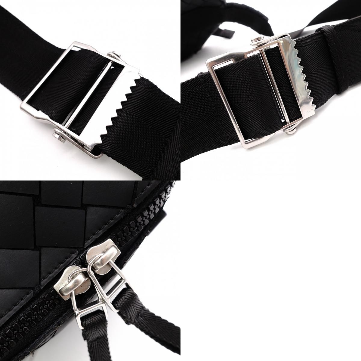 BOTTEGAVENETA ボッテガヴェネタ イントレチャート ショルダーバッグ ラバー ブラック メンズ ボディバッグ