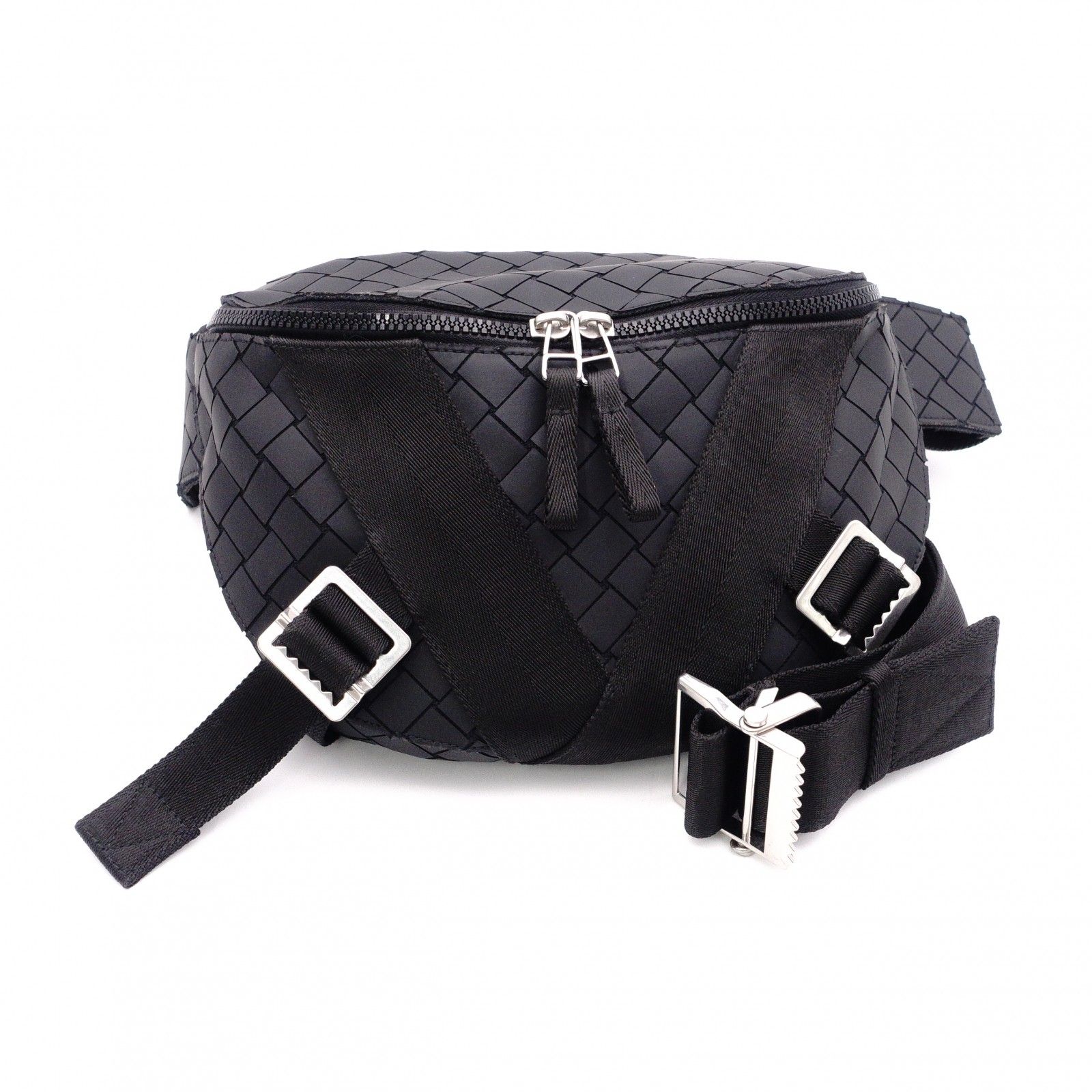 BOTTEGAVENETA ボッテガヴェネタ イントレチャート ショルダーバッグ ラバー ブラック メンズ ボディバッグ