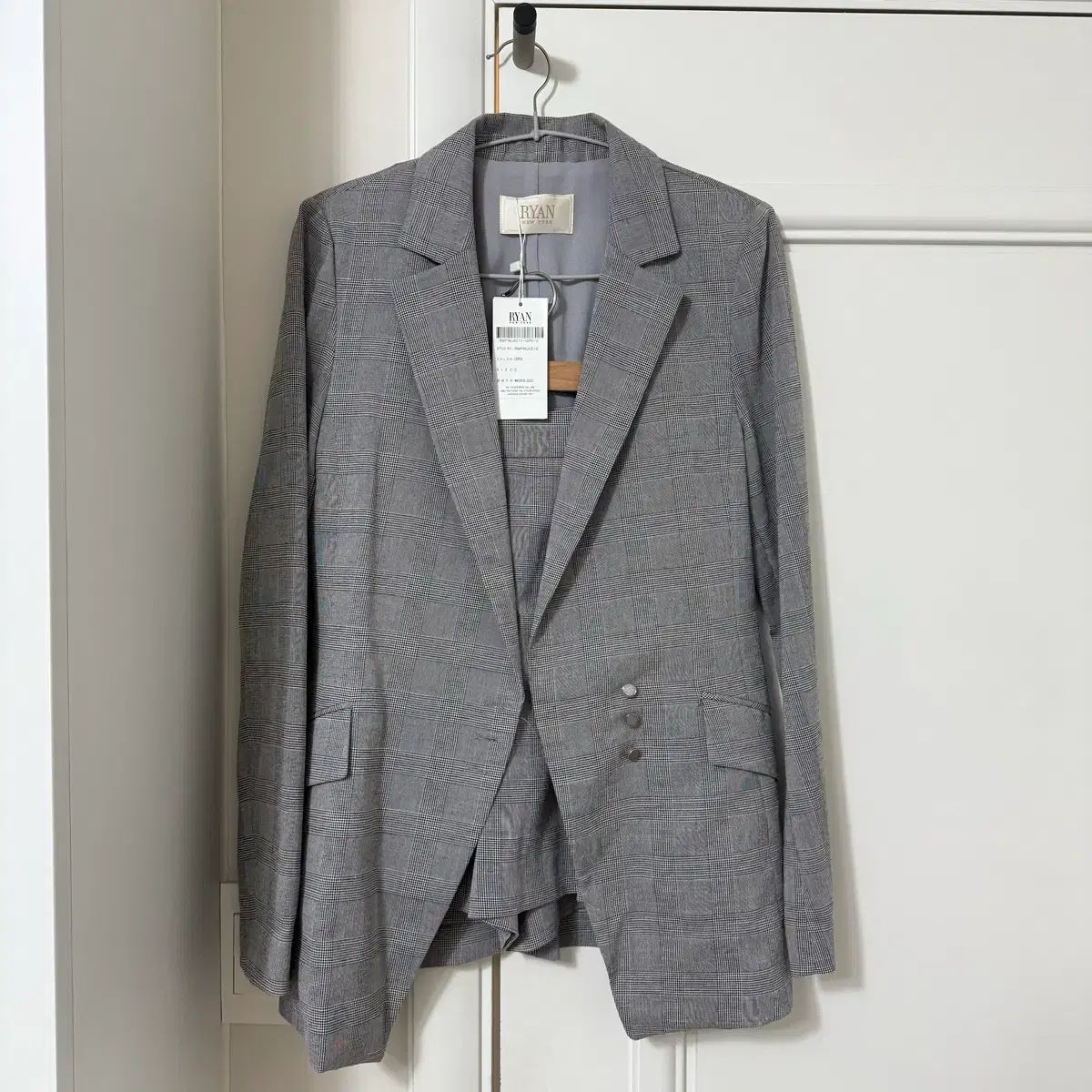 新品/定価40 RYAN リーアン NEW YORK チェック ジャケット セットアップ スーツ ゲスト