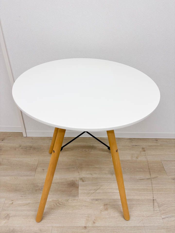 【展示品】14,802円 ダイニングテーブル カフェテーブル 幅60cm ホワイト ナチュラル 個人未使用【送料無料】