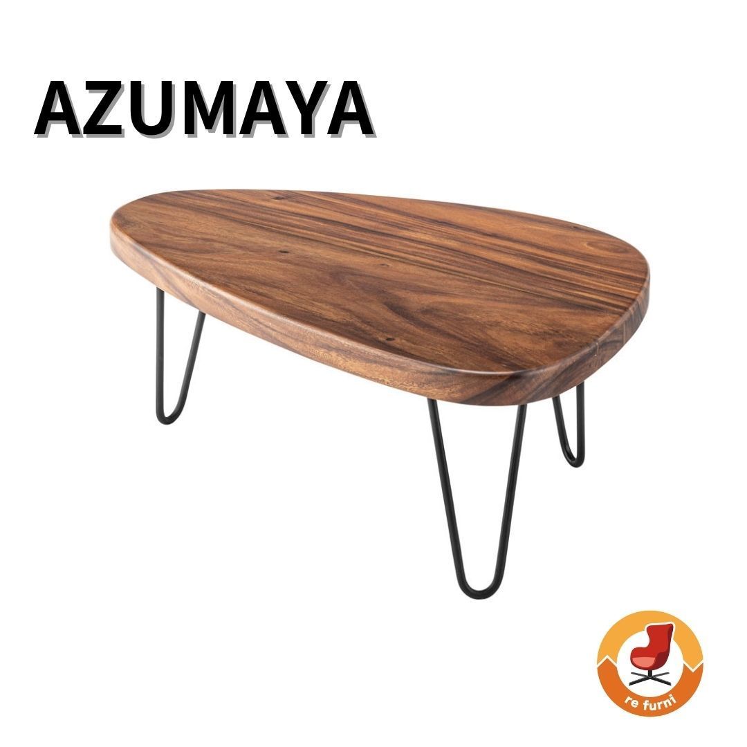 【新品未使用】AZUMAYA 東谷 JW-640 センターテーブル ローテーブル ナチュラル 木目 楕円形 コーヒーテーブル