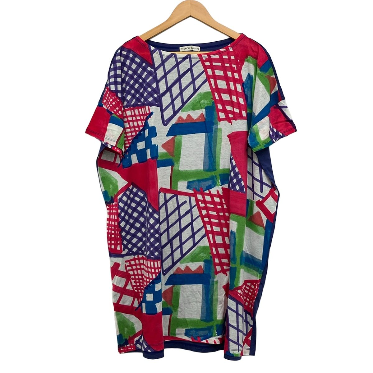 TSUMORI CHISATO(ツモリチサト) ワンピース サイズ2 M レディース - ピンク×パープル×マルチ 半袖/ひざ丈