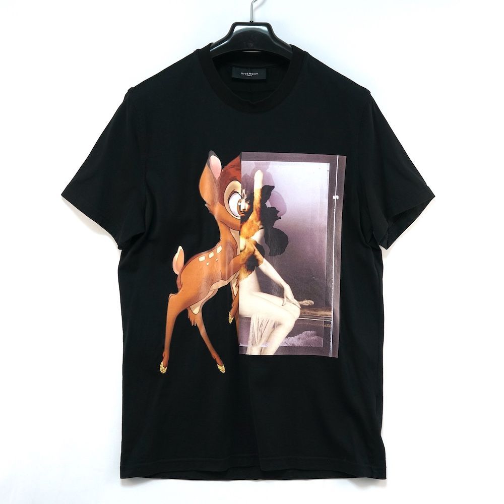 GIVENCHY PARIS ジバンシィ DISNEY ディズニー コラボ バンビ コラージュ プリント Tシャツ ブラック Sサイズ 14S 7319 651