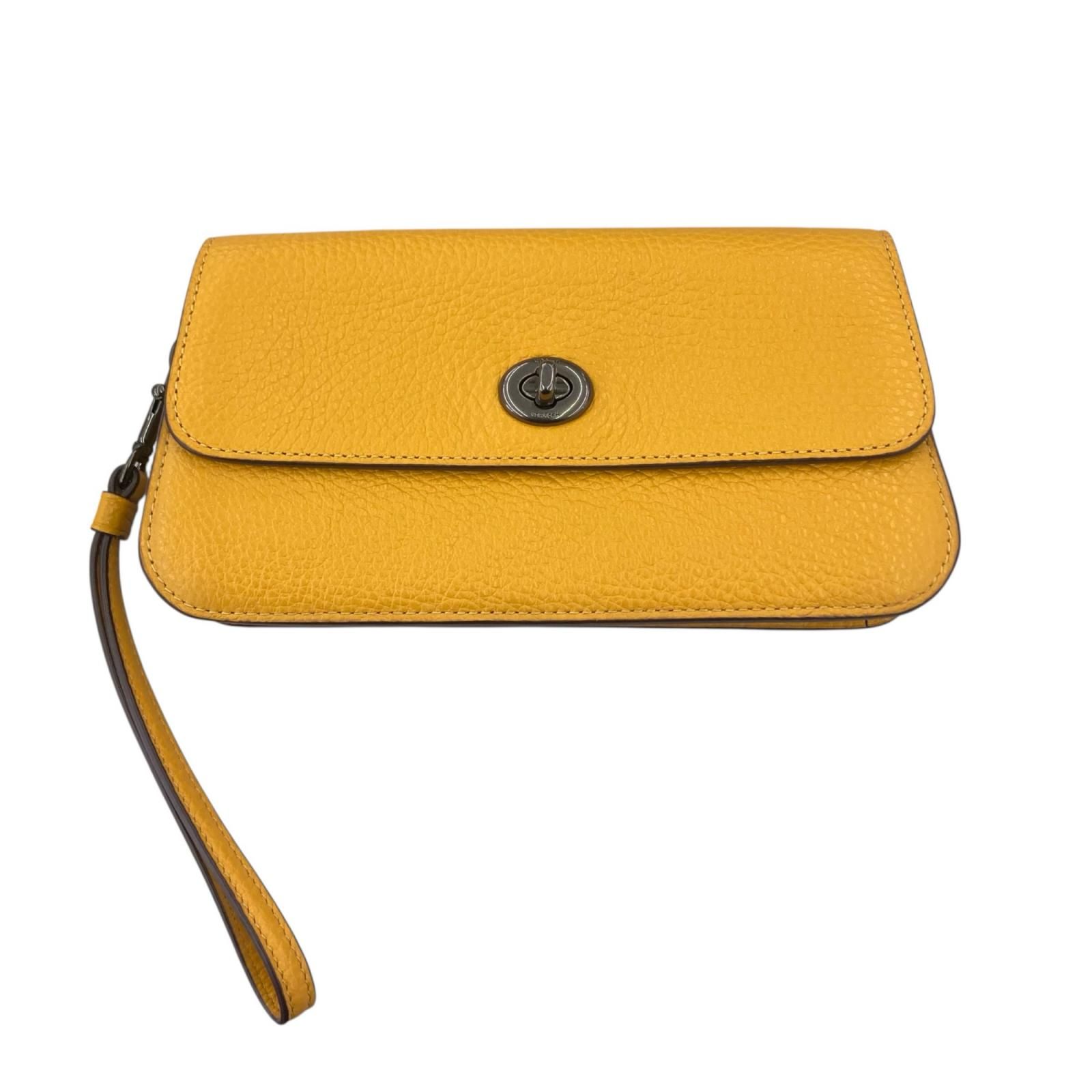 186005 現状品 COACH コーチ リストレット ウォレットバッグ イエロー 