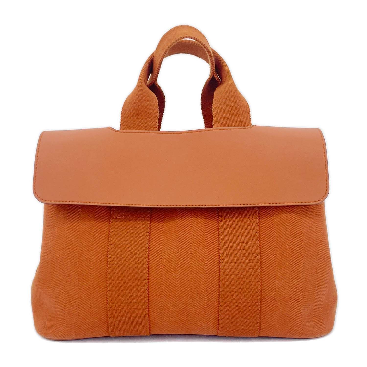 HERMES エルメス ハンドバッグ ヴァルパライソPM ブラウン キャンバス レザー 軽い 【中古】