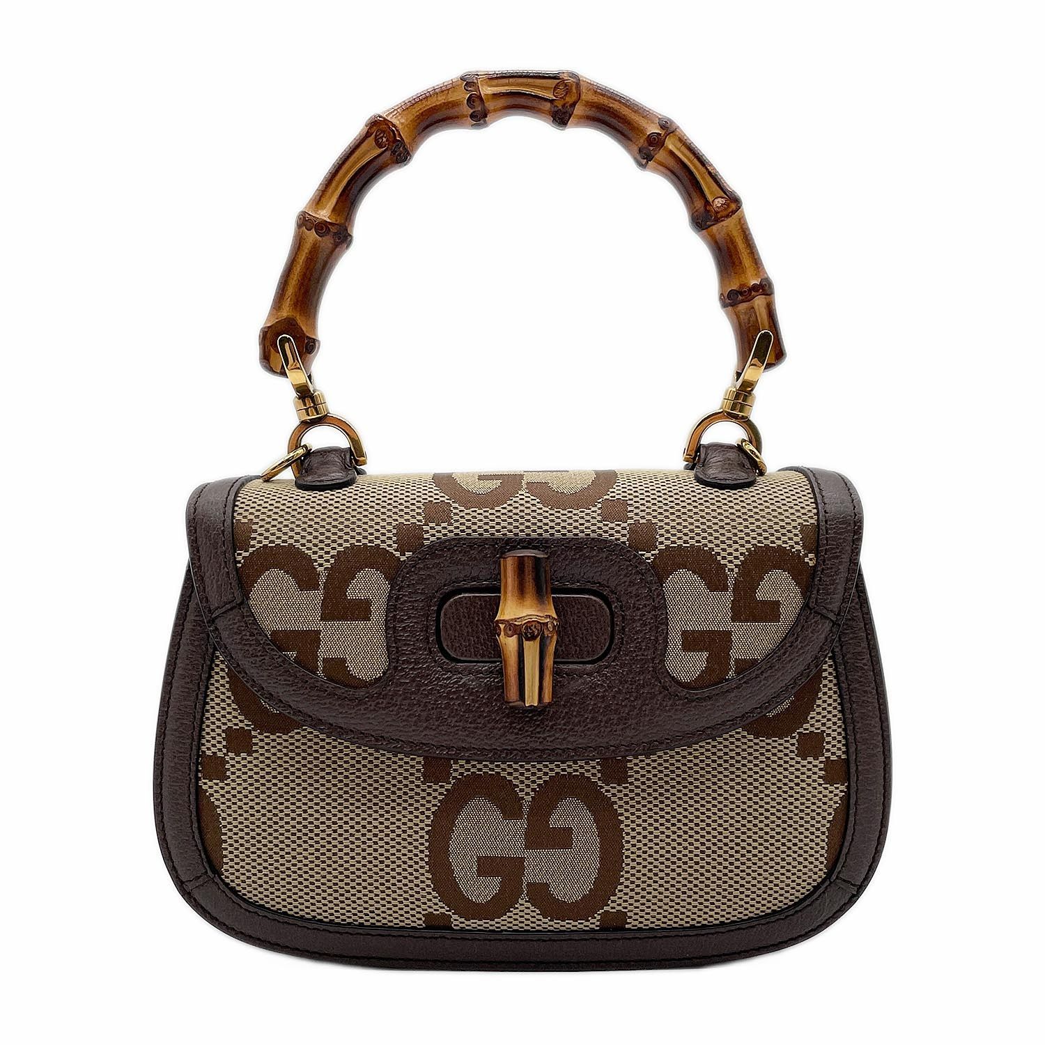 GUCCI グッチ 2WAY ハンドバッグ バンブー 1947 ジャンボGG ショルダーストラップ2本 【中古】