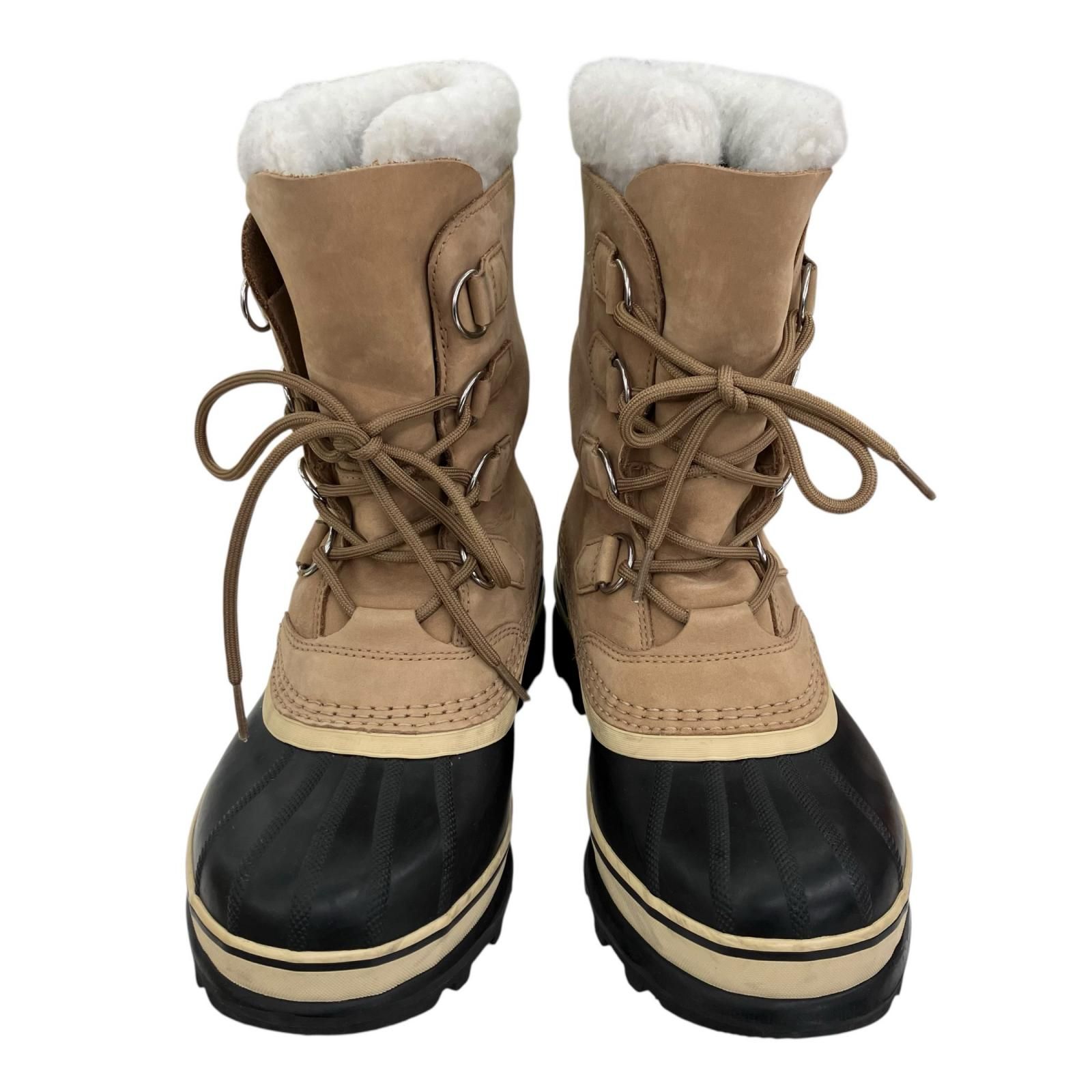 186001 現状品 SOREL ソレル スノーブーツ 24.5cm ベージュ レディース