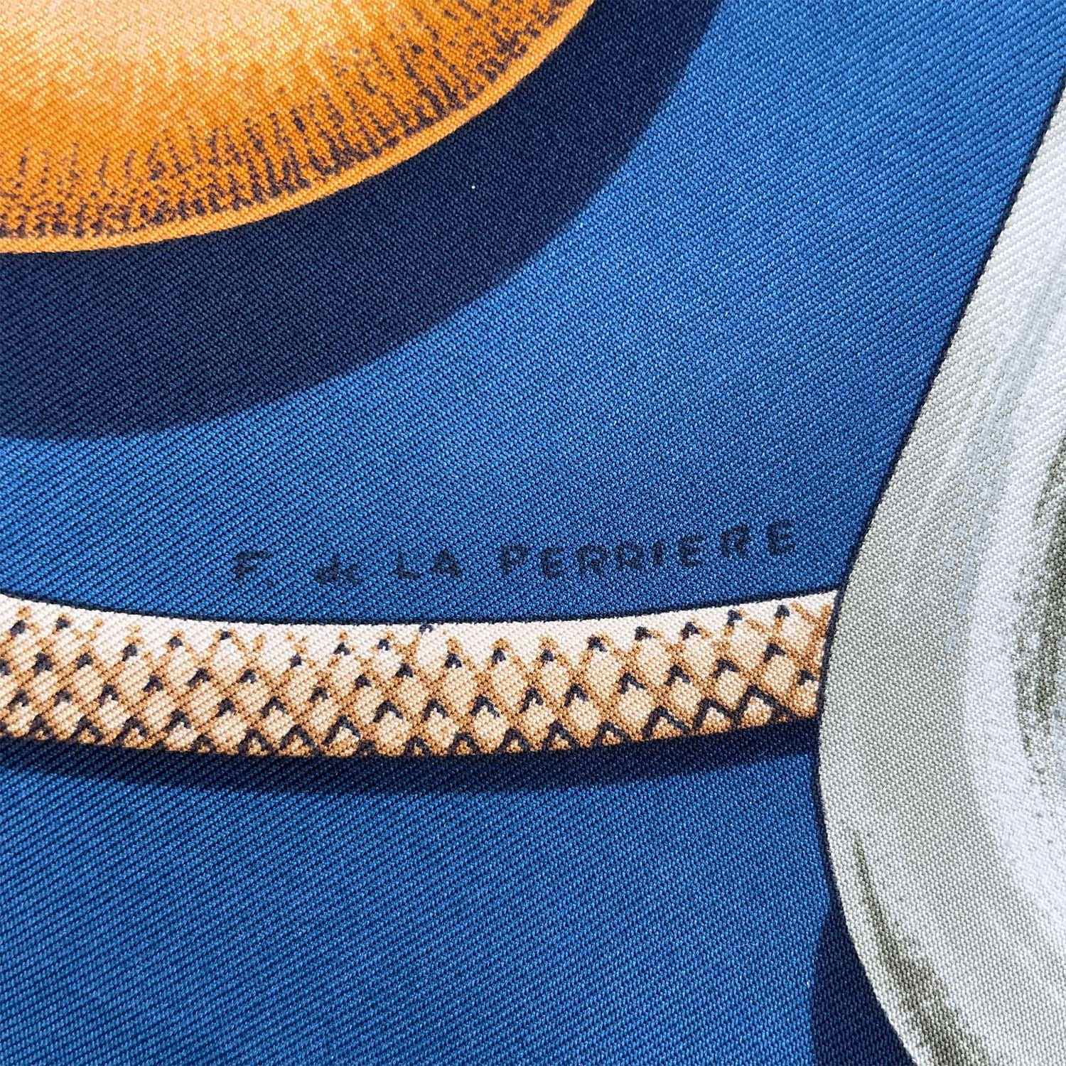 HERMES エルメス カレ90 CANNES & POMMEAUX ステッキ柄 シルクスカーフ