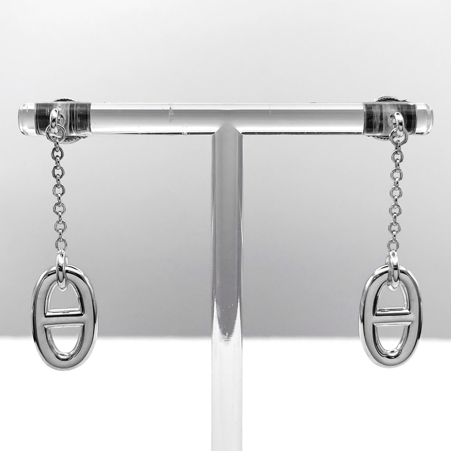 HERMES エルメス ファランドール ドロップ ピアス シェーヌダンクル 