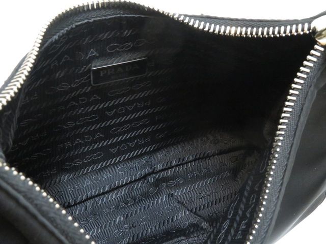 PRADA　プラダ　ショルダーバッグ　ナイロン/サフィアーノ　 ブラック【中古】【430】2148104060778