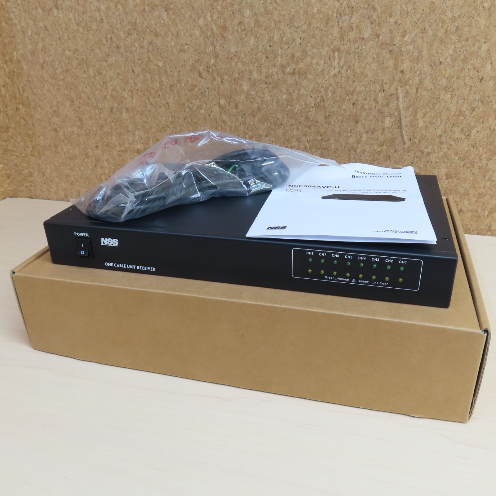 NSS NSE908AVP-U UTC対応 AHD ワンケーブルカメラ用 8ch 電源ユニット 開封のみ