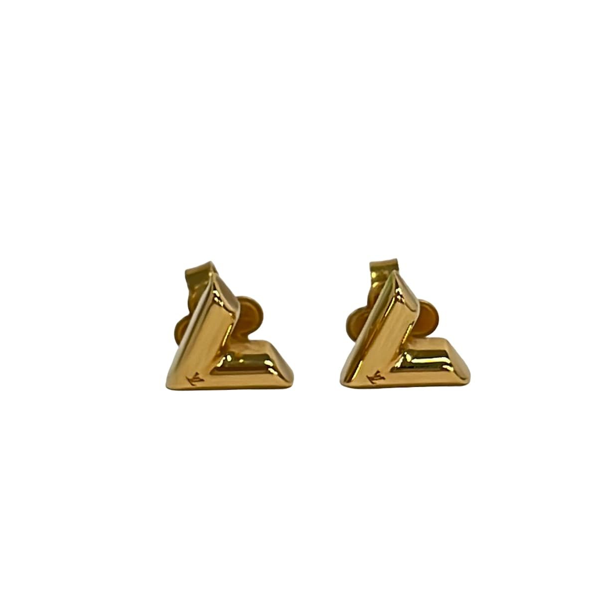 LOUIS VUITTON(ルイヴィトン) ピアス ■1x1cm美品 スタッズイヤリングエセンシャルV M68153 ゴールド