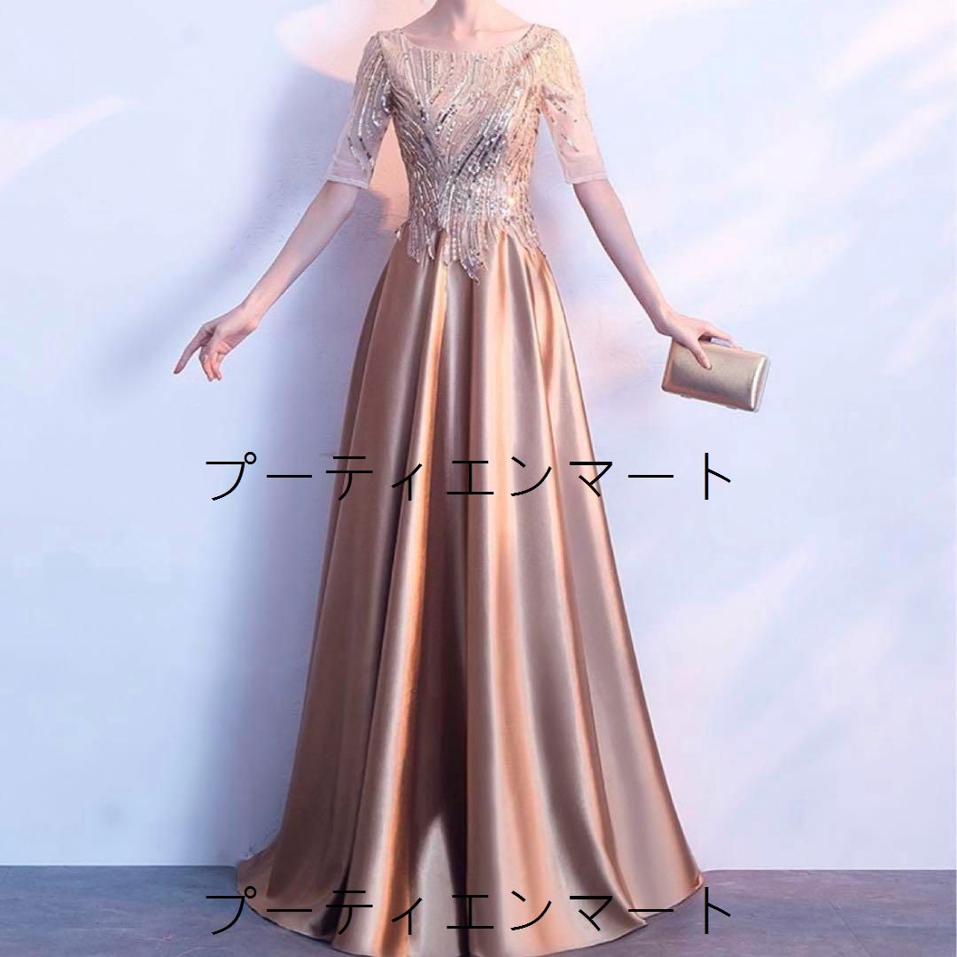 【即日発送】【フォロー割】スパンコール煌めくイブニングドレス♡半袖♡S 人気商品 25年新作 スパンコールの美しい 半袖イブニングドレス - メルカリ