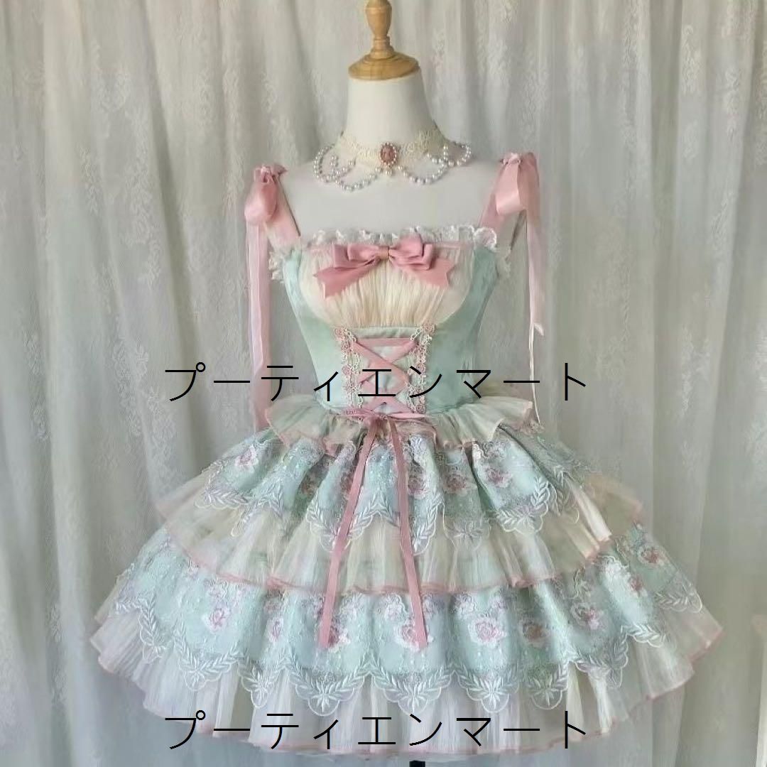 人気商品 ロリータ JSK ゴスロリドレス 花嫁風洋服宮殿風 森ガール 姫様 アイドル衣装 8,734円