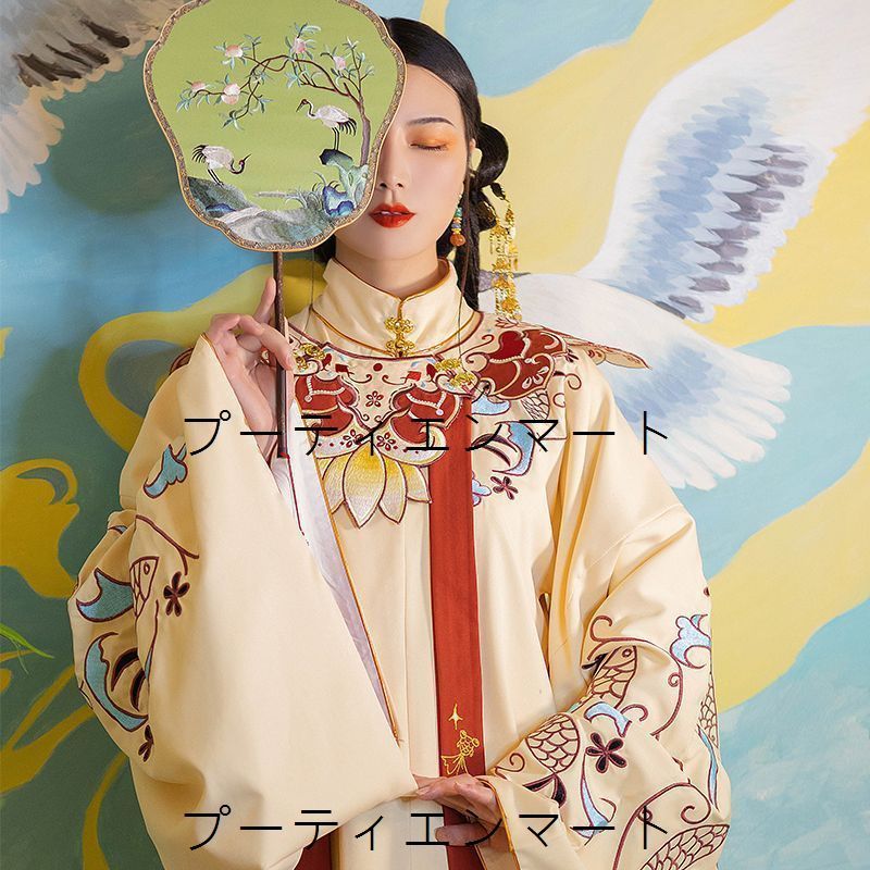 人気商品 漢服 豪華刺繍デザイン 中国風 魚蓮明制漢服 秋冬用 刺繍入り セット 立襟斜襟デザイン 優雅な中国風 トレンド衣装 着回し可能 温かい素材 贈り物にも最適