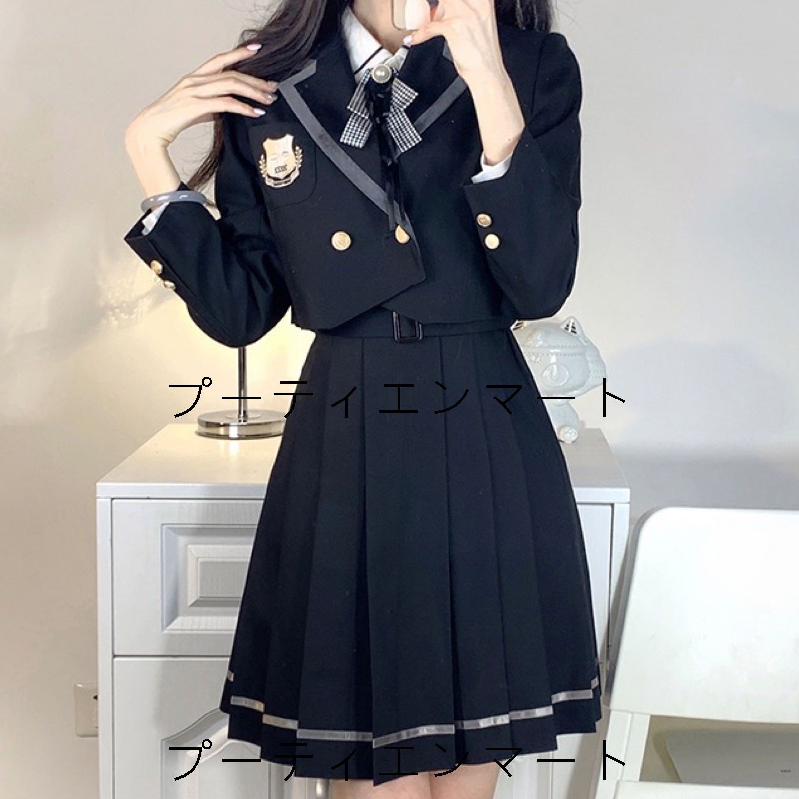 人気商品 スクールガーリー パイピングショートブレザー3点セット レディース 韓国 ブレザー ジャケット スカート ベスト セットアップ スクールガーリー カレッジコーデ 卒業式 入学式 女の子 スーツ 制服 フォーマル セレモニー レトロ