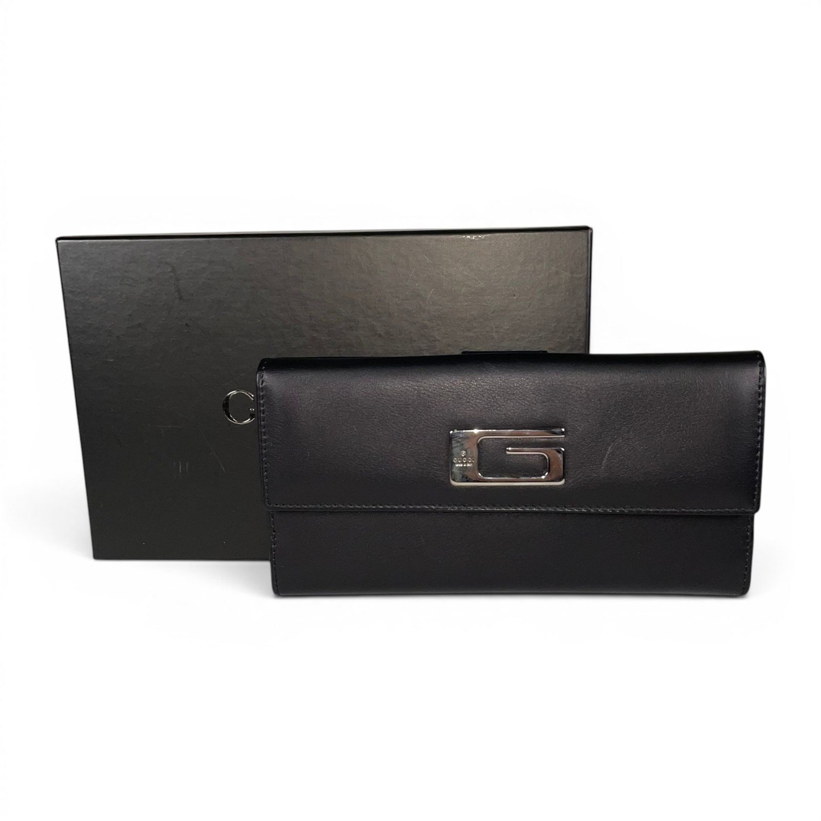 GUCCI グッチ 二つ折り長財布 ブラック レザー