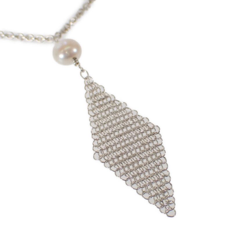 ティファニー TIFFANY&Co. メッシュ タッセル ペンダント ネックレス シルバー925 フレッシュパール レディース【中古】【Aランク】